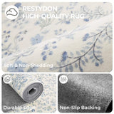 2x6 Runner Rug, Washable Kitchen Rugs for Bedroom, Light Blue