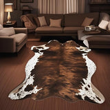 Sgizoku Cow Print Rug - 3.6x2.5 Feet Cow Hide Rugs Faux Cowhide Rug Cute Area Rug Fun Western Room Decor Cow Rugs for Living Room Bedroom Non-Slip Yellow-Brown(43 inches x 29 inches)