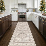 Washable 3x10 Hallway Kitchen Runner Rug Non-Slip Neutral Beside Carpet