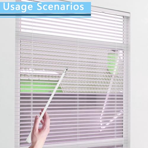 2 PCS 24 Inch Blind Wand, Blind Wand Replacement with Hook, Vertical Blinds Replacement Parts Blinds Stick with Hook for Window