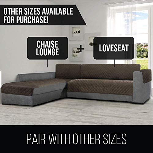 Sofa Shield Loveseat and Chaise Furniture Protectors, Both in Charcoal/Charcoal, Loveseat for Seat Width up to 54", Chaise for Seat Width up to 34", Reversible, Washable, 2 Item Bundle