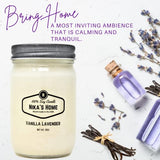 Nika's Home Vanilla Lavender 12oz Mason Jar Soy Candles - 2 Pack - Hand Poured Handmade, Long Burning 50-60 Hours Highly Scented All Natural, Clean Burning Large Candle Gift Home Décor