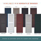Vinyl Exterior Shutters | One Pair | Louver Over Raised Panel 50/50 Split Straight Top Window Shutters | 16.5" x 48" | Classic Blue | Simple Installation + Hardware Included | Made in The US