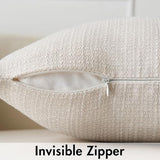 MIULEE Burlap Linen Euro Throw Pillow Covers 24x24 Set of 2 Cream White