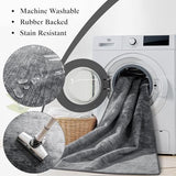 2.6x6 Washable Area Rug, Gray Solid Area Rugs for Living Room & Bedroom