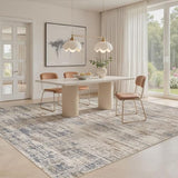 12x15 Area Rug for Living Room Washable Abstract Brown Carpet