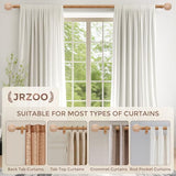 Wood Curtain Rod for Windows 48 to 84 Inch, 1'' Diameter Adjustable Heavy Duty Rustic Farmhouse Drapery Rods with Boho Imitation Wooden Grain Decorative Finials, Size: 30''-88'' – Light Wood