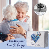 PuGez Sympathy Gift Baskets, Condolences Gifts for Bereavement Grief - Sorry for Your Loss of Loved One/Mom/Dad/Husband, Thinking of You Box, Grieving Care Package for Women Men Friends(Ivory Pillow)