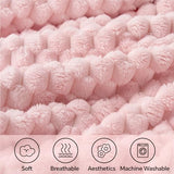 BEDELITE Fleece Blanket - 3D Jacquard Decorative Pink Throw Blankets for Women's Couch & Bed, Soft and Cozy Warm Plush Fluffy Blanket, Cute Birthday Gift for Women, 50x70 Inches