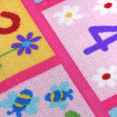 HUAHOO Pink Girls Rug - Hopscotch, Children's, Baby Nursery, Kids, Carpet - Girls Bedroom, Playroom, School Classroom, Learning, Educational (31.5''x47'')