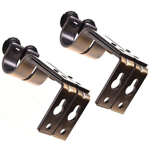 Ogrmar Bronze Color Heavy Duty Curtain Rod Brackets for 3/4 or 5/8 Inch Rod 4 Pack (Bronze)
