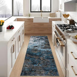 GarveeHome Washable Area Rug 3x5 Modern Abstract Blue Green