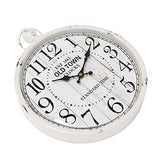 Menterry Retro Round Wall Clock. White Vintage Antique Style. Battery Operated Silent Wall Clocks for Farmhouse,Bathroom,Kitchen,Bedroom,Office, (11.8" H x 9.3" W)