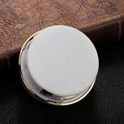 Hicarer 3-1/8 Inch (80 mm) Quartz Clock Insert Fit-up/Insert with Arabic Numeral, Gold Trim, Quartz Movement