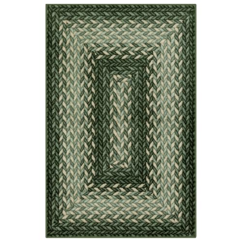 Maples Rugs Marion Braided-Style Print Area Rug, 46" x 30", Green