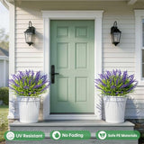 Gipsot 15 Bundles Artificial Faux Plants Flowers UV Resistant No-Fade, Adjustable Height Fake Greenery Indoor & Outdoor Decor for Window Garden Porch Patio Pathway Hanging Planter Front Yard, Purple