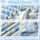 Buryeah Blue Bow Blanket Soft Microfiber Double Sided Bow Throw Blanket 50"x 60" Coquette Aesthetic Plush Bedding Stuff Sofa Chair Dormitory Preppy Room Decor for Women, Wedding Bridesmaid Gifts, Mom