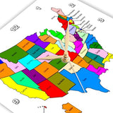 3D Rose DPP_80586_2 3dRose Colorful Map of The United States for Kids - Wall Clock, 13 by 13"
