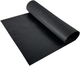 RESILIA Black Plastic Floor Runner - Embossed Wide Rib Waterproof Vinyl, Heavy Duty Protector Mat for Indoor Hardwood, Hard Floors, Garage, Entryway, Kitchen, & Outdoor Use, 15" x 48", Made in USA