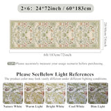 2x6 Non-Slip Runner Rug for Kitchen: Machine Washable Floral Boho Carpet Runners for Bathroom Botanical Indoor Mats for Bedroom Hallway Entryway Laundry - 6ft Low Pile Soft Rugs 2x6 Beige