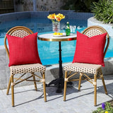 Artscope Outdoor Waterproof Throw Pillow Covers 16x16 Inch Decorative Linen Outdoor Pillows Cushion Case for Patio Couch Sofa - Red