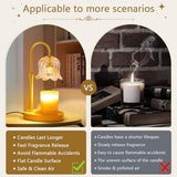 CRMILL Candle Warmer Lamp Electric Timer - Candles Warming Light Height Adjustable Dimmable Warmers Flower Lamps No Flame Heat Warm Melt Wax Jar Modern Home Decor Table Lights for Home Living Bedroom