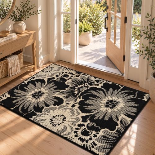 Findosom Washable Front Door Mat, 47" x 31" High-Low Textured Entryway Rug