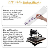 45 Pcs White Blank Satin Sashes Bulk, Plain Pageant Sashes for DIY Sublimation, Slogan Blessing Accessory Wedding Graduation Birthday Party Supplies, 31.5 x 3.7 Inch
