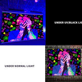 PSYHILAR Lil Peep Tapestry Blacklight, Rapper Black Light Poster for Bedroom, Hip Hop Star Music UV Flag (40 x 30 Inches)