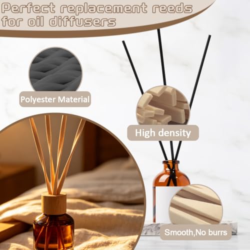 25PCS Volatile Sticks Reed Diffuser Sticks 7mm x 9.45 Inch Twisted, Natural Aroma Essential Oil Refill Replacement for Home Fragrance, Artistic Shape for Larger Air Contact