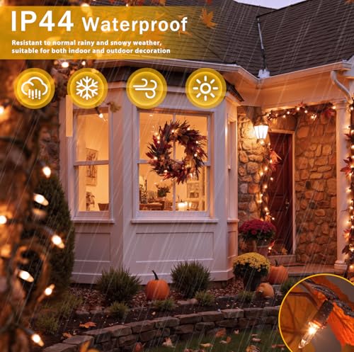 13FT 50-Count Clear Christmas String Lights Brown Wire, UL Certified Incandescent Bulb Mini Lights Plug in for Tree, Home, Patio, Indoor, Outdoor, Xmas, Garland Decor