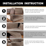 PrinceDeco Velvet Couch Cover Loveseat Covers for 2 Cushion Couch 3 Piece Sofa Covers for Dogs Washable Loveseat Covers Width Up to 72 Inch No Slip Stretch Sofa Slipcover(Medium, Taupe)