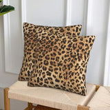 Leopard Print Pillow Covers 18x18 in Couch Cheetah Print Pillow Case Sets of 2 Modern Decorative Square Throw Pillows for Home Living Room Bedroom Bed Cushion Outdoor
