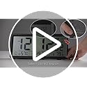 EASYERA 15'' Large Digital Wall Clock Battery Operated, Atomic Clock with Indoor Temperature and Humidity, Self-Setting with Auto DST, for Kitchen, Classroom, Living Room (Batteries Not Included)