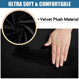 Smiry Velvet Seat Covers for Dining Room Chair Set of 4, Stretch Fit Removable Washable Chair Seat Cushion Protector Slipcovers with Ties, Black