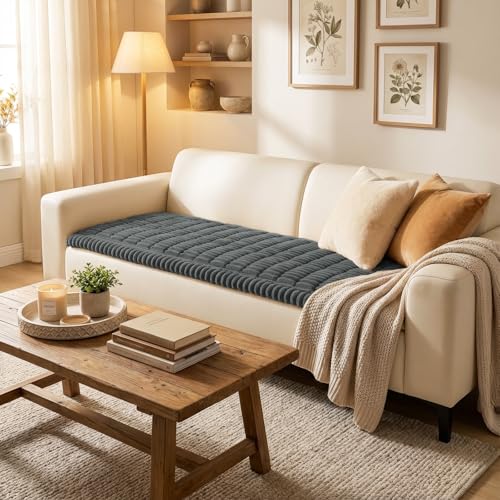 Smiry Couch Cover for Dogs, Non Slip Washable Sofa Protector for Pets, Soft Furniture Cover for Pet, Stylish Sofa Covers, Cozy Protect Against Fur, Dirt & Everyday Messes (Dark Grey, 27.6" x 59")