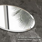 Frameless Oval Bathroom Mirror, 20x28 Inch Beveled Edge Vanity Wall Mirror for Over Sink, Modern Decorative Mirror for Bathroom, Bedroom, Entryway