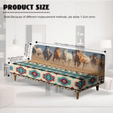 Running Horse Futon Couch Covers Full Size Ethnic Style Furniture Protector Aesthetic Decor Easy Going Stretch Sofa Slipcover Washable