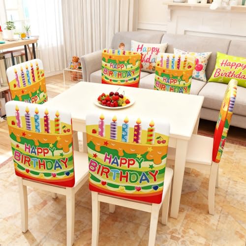 TRBSXRT 2 Pcs Birthday Chair Cover for Classroom, Cute Birthday Party Seat Cover Birthday Party Decorations for School Office Home