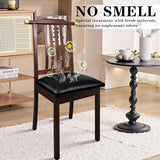 Pu Leather Dining Chair Seat Covers Set of 4, Waterproof Dining Seat Covers Stretch Chair Covers for Dining Chairs/Kitchen Room/Hotel, Odorless Seat Covers for Kitchen Chairs (Black - 4 PCS)
