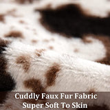Pack of 2 Luxury Faux Fur Throw Pillow Covers Cowhide Decorative Soft Fluffy Plush Couch Throws Brindle Cushion Covers for Couch Living Room Sofa Bedroom 18x18 Inch