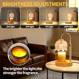 Flower Candle Warmer Lamp for Jar Candles with Timer & Dimmer, Adjustable Height Fits Large Jars up to 7.08" Tall, Flameless Wax Warmer, Cozy Bedroom Home Decor, Gift for Mom Women