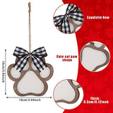 10 Pcs Dog Paw Christmas Ornament Pet Wooden Dog Paw Print Cutout Unfinished Cutouts for DIY Craft Christmas Embellishments Decor, 4 x 4 Inch(Black and White)