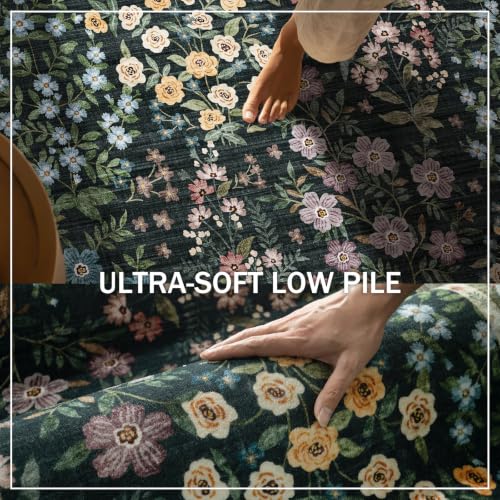 3x5 Washable Area Rugs for Entryway: Small Throw Rugs Stain Resistant Non Slip Low Pile Soft Faux Wool Lightweight Entry Rug for Bedroom Kitchen Living Room Laundry Room Bathroom Front Door Indoor