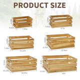Extra Large 6 Pcs Decorative Wood Crates for Display, Farmhouse Wooden Basket for Storage Container and Decorations, Rustic Nesting Crates Decor Boxes with Handle