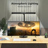 Architect Desk Lamp with Atmosphere Lighting, Adjustable Led Desk Light for Home Office with Base, 24W Bright Auto Dimming Table Light with Rotatable Swing Arm for Workbench Computer