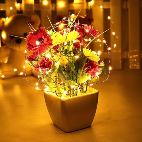 Joomer Fairy String Lights 33FT 100 LEDs Plug in Fairy Lights Indoor Copper Wire String Light DIY for Bedroom, Parties, Wedding, Christmas, Outdoor, Indoor Decoration (Warm White, Non-Connectable)