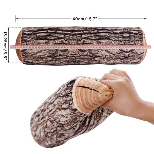HYSEAS Decorative Round Throw Pillow, 3D Digital Print Comfortable Funny Cute Wood Log Pillow Cylinder Floor Cushion for Home, Couch, Sofa, Bedroom, Living Room Decor, Trunk