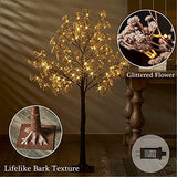 Hairui Artificial Baby Breath Flowers Tree with Lights 5FT 126LED,Prelit Lighted Gypsophila twig Tree for Wedding Party Christmas Holiday Decoration Indoor Outdoor Use