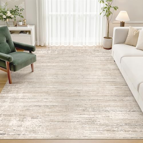 5'x7' Area Rugs, Neutral Abstract Rug for Living Room Beige